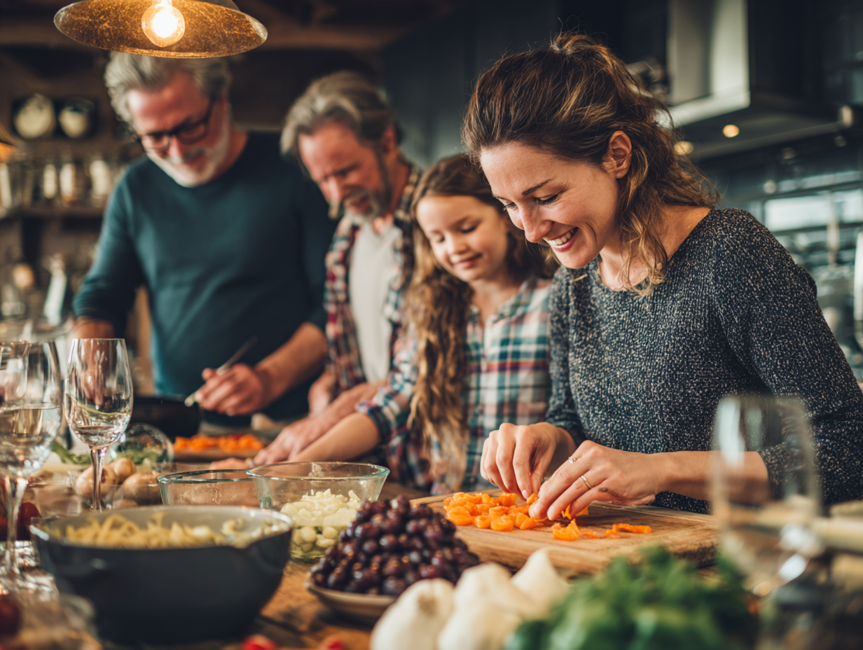 Egészséges ételek előkészítése a konyhában